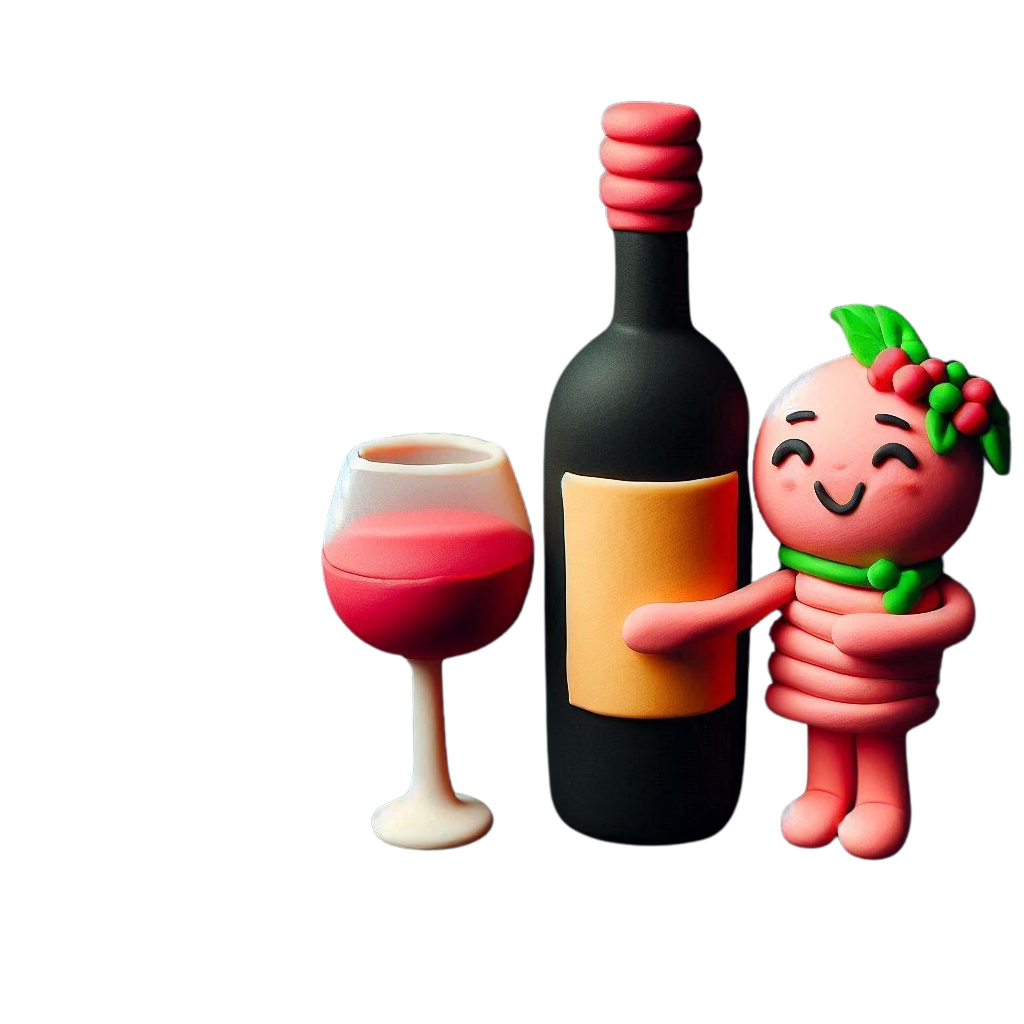 botella de vino de plastilina